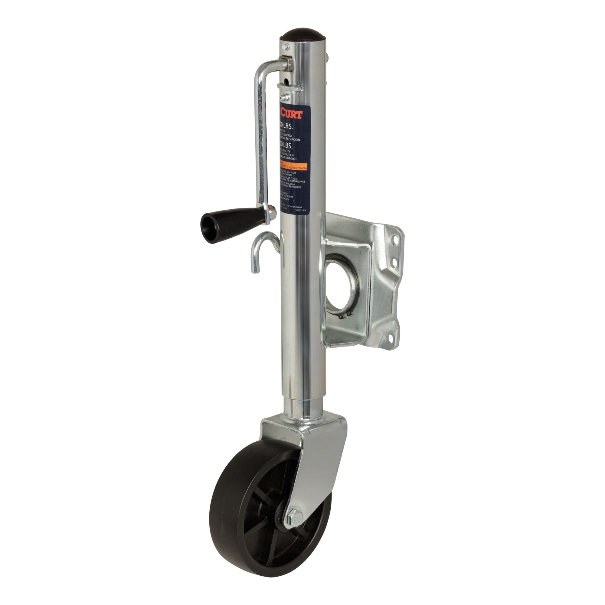 Curt Manufacturing, Marine Trailer Jack w 6in. Wheel 1000 lbs, 10in. Travel, Model# 25004